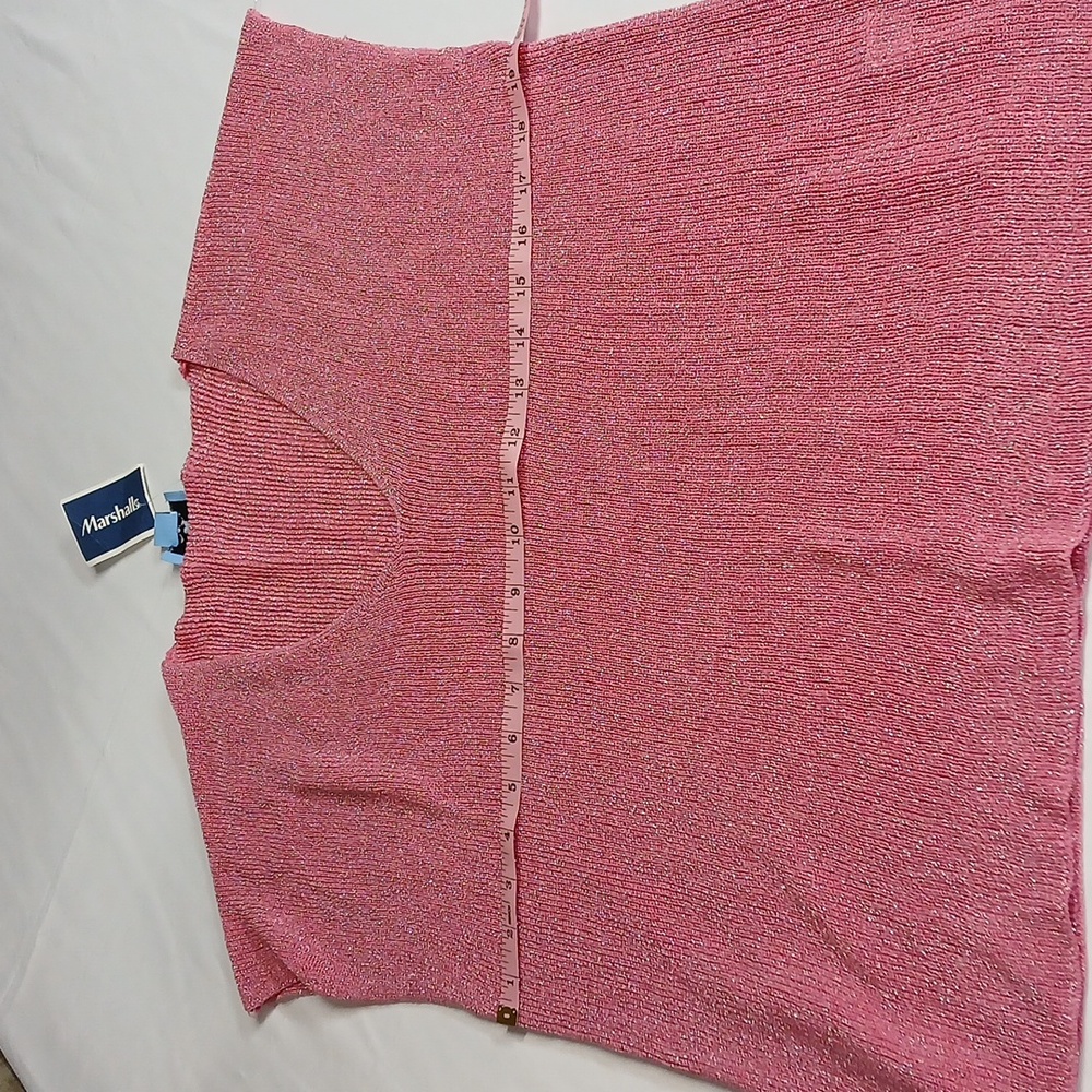 NWT Cece Short Sleeve V-neck Knit Top With Shimmering Size L - Picture 6 of 9